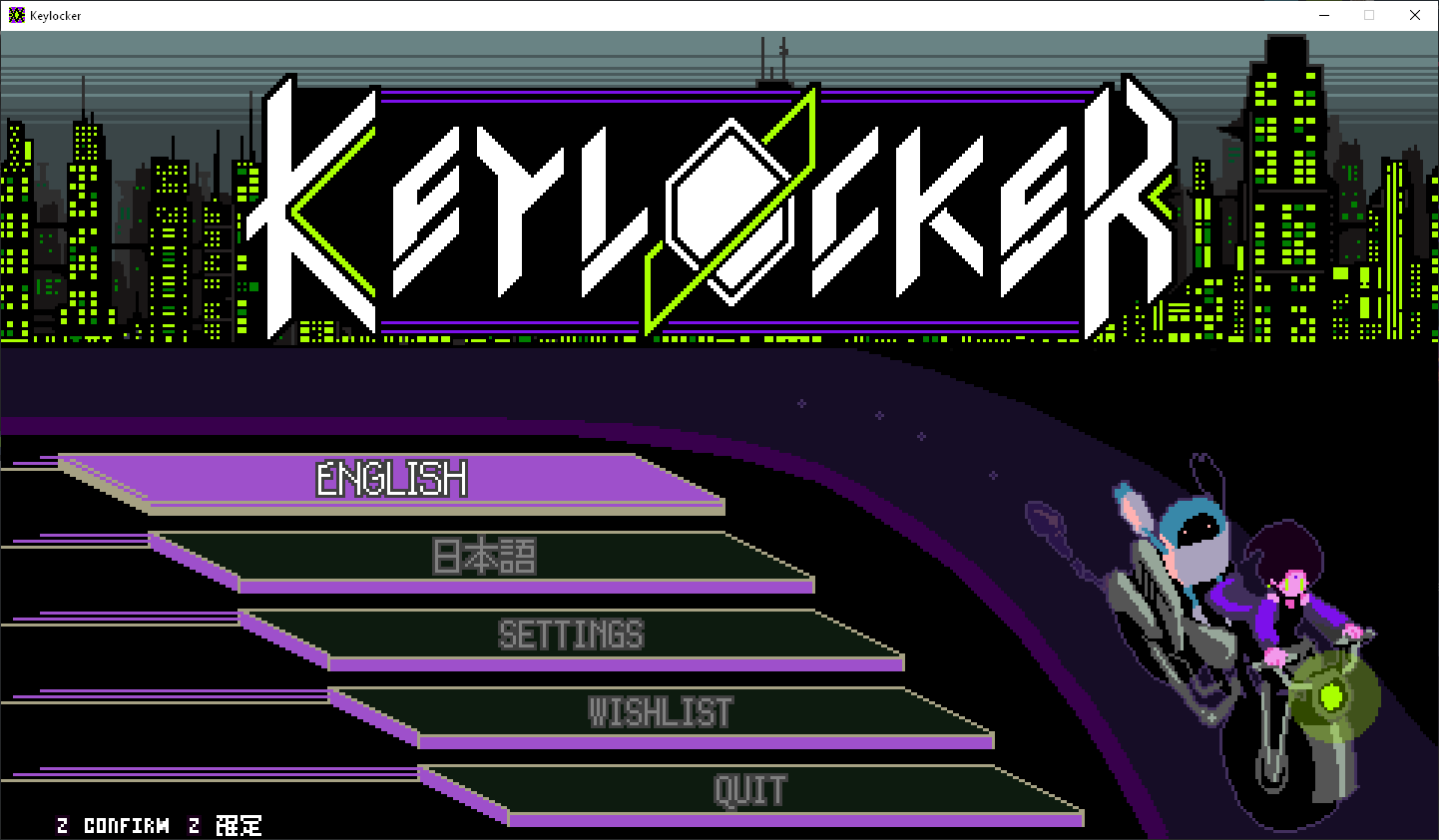 Keylocker demo title screen.