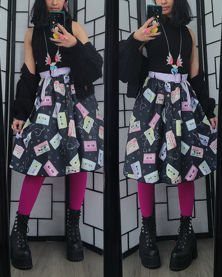 A black, hot pink, and colorful pastel outfit inspired by Lynette from Cupid Parasite
