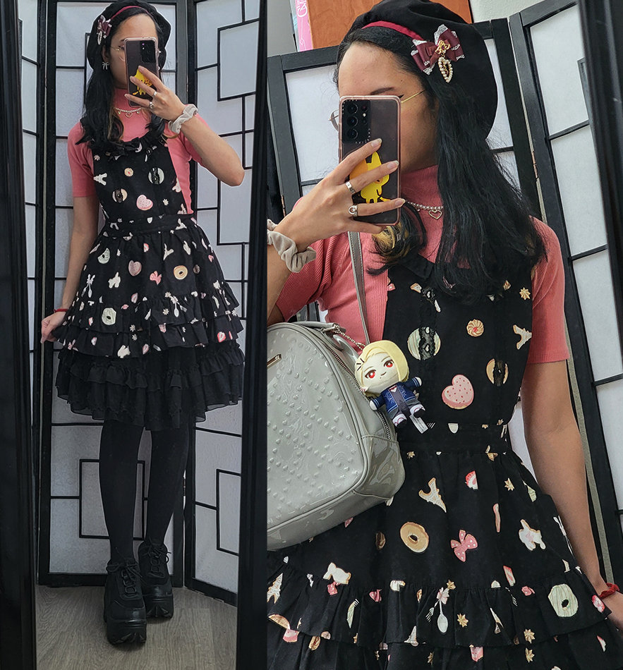 bittersweet pink and black Angelic Pretty casual coordinate