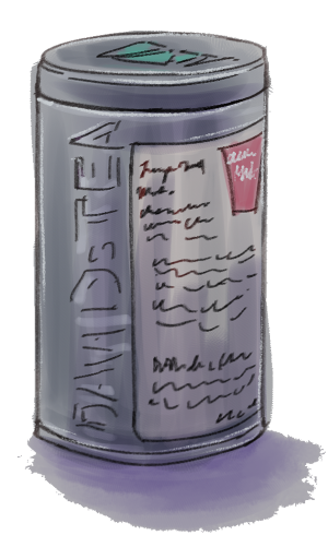illustration of jumpy monkey tea packaged in an aluminum tin