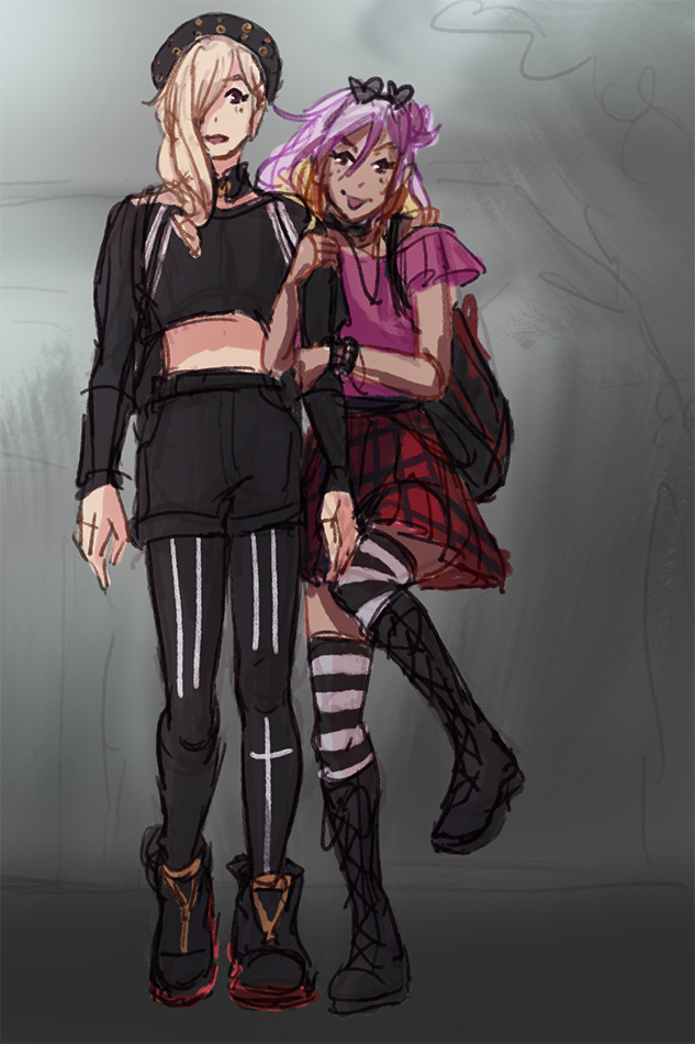 Beth and Bastia in casual date outfits