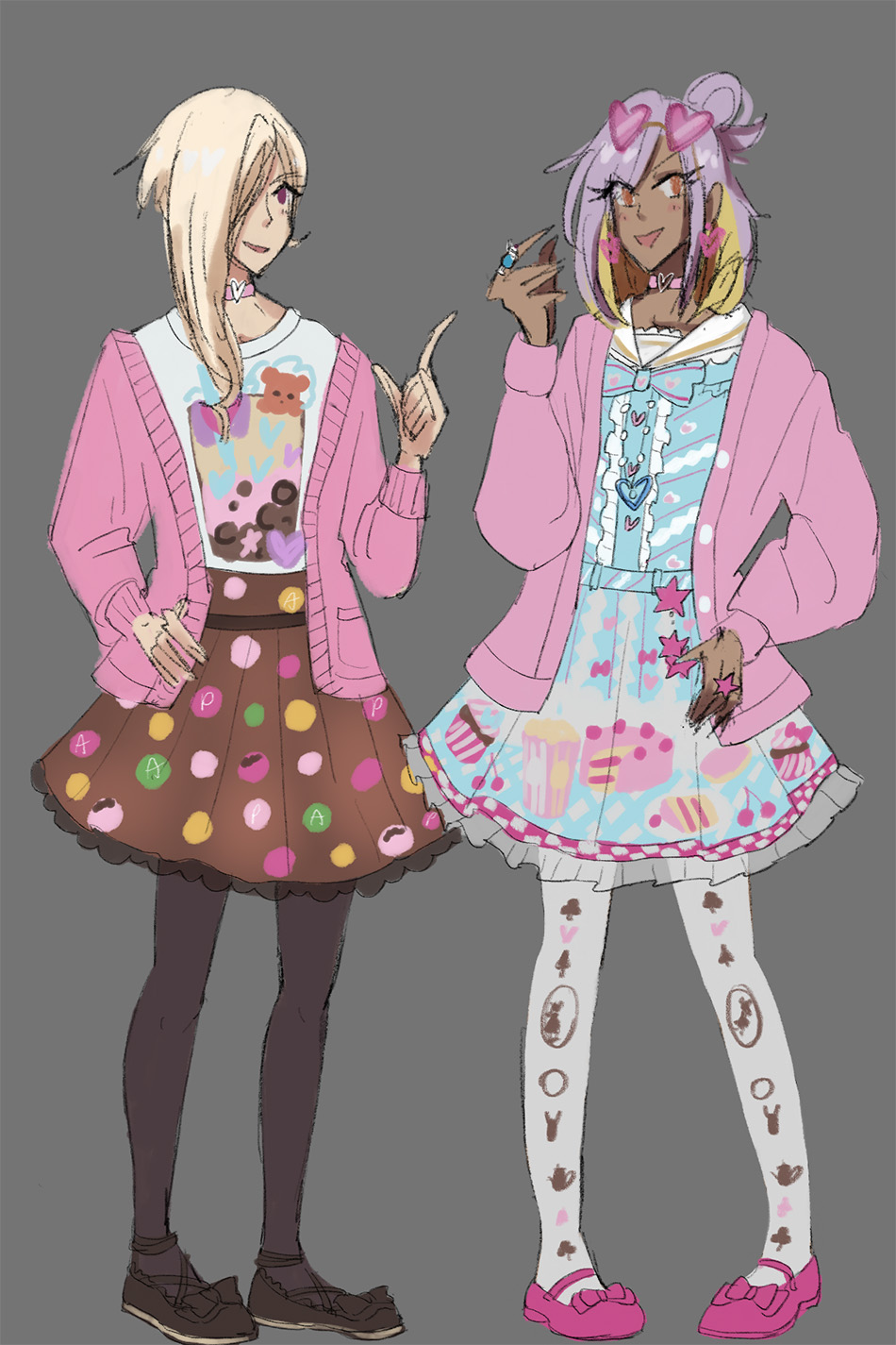 Beth and Bastia in OTT sweet lolita coordinates