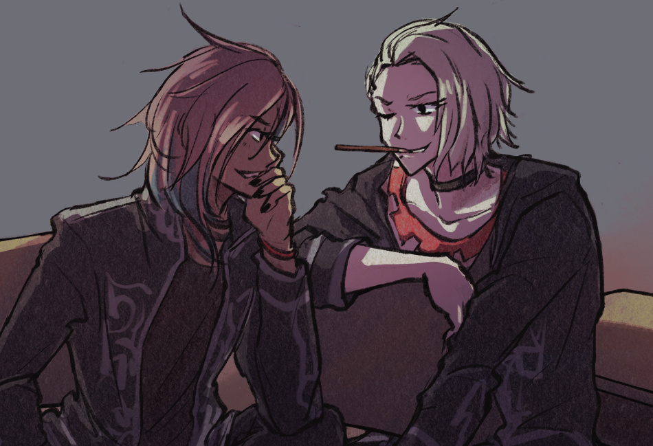 Cropped preview of Tsuru and Fumi taunting each other for a pocky game