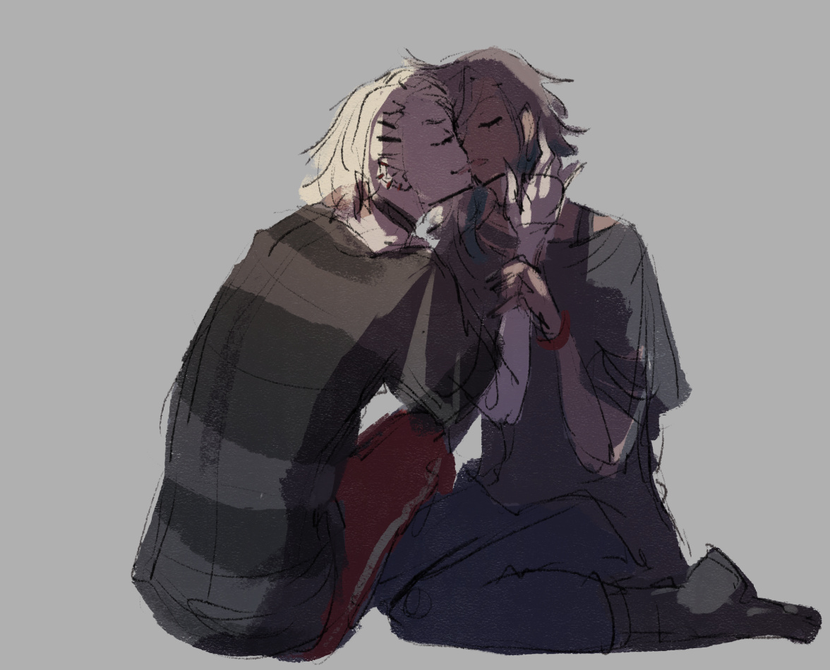 Fumi and Tsuru exchange a tender kiss