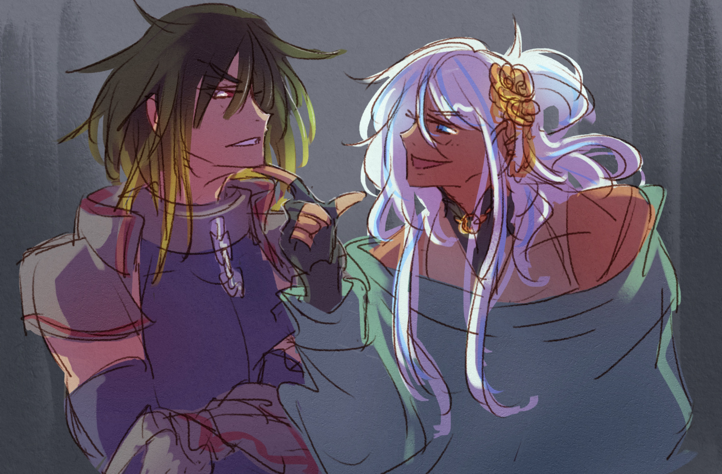Odell taunting Albel with a smug expression