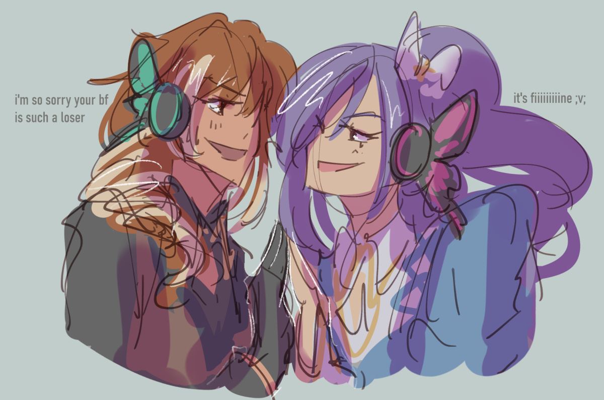 Symphore and Zelie singing the vocaloid song Magnet together.