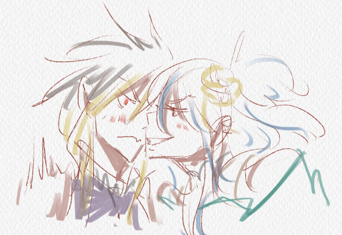 Odell whispering way too close to a startled Albel's face