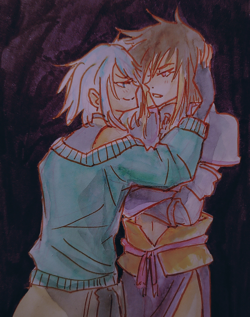 Odell and Albel kabedon. Rare traditional media piece.