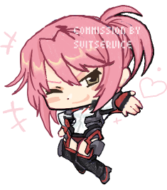 chibi Chinatsu poses with a wink and wide smile